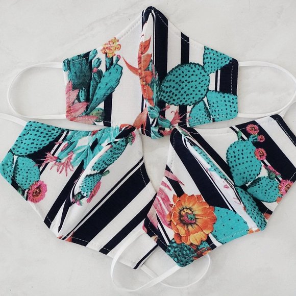 Handmade Cactus Garden Face Mask - Picture 6 of 6